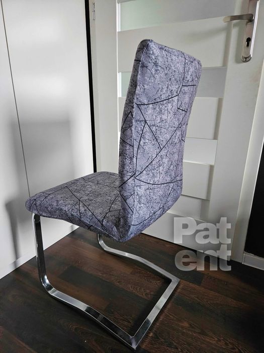 Pokrowce na krzesła elastyczne 6 sztuk wzór szary