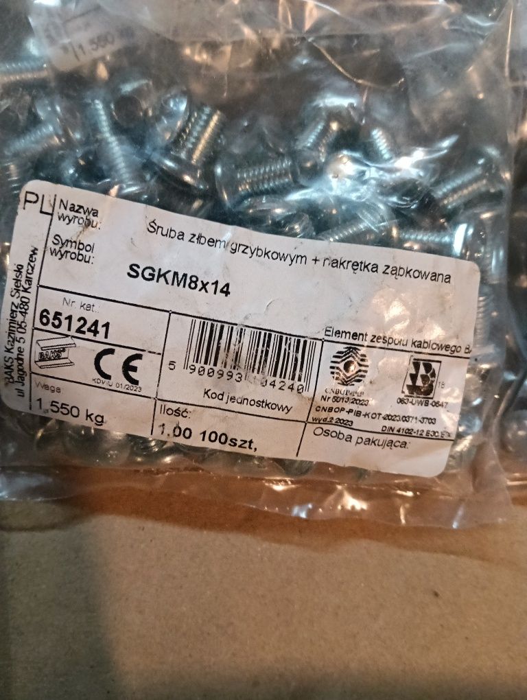 Śruba z łbem grzybkowym,400szt.