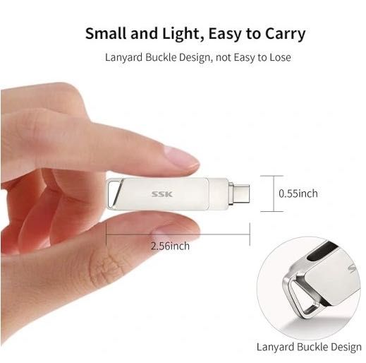 Pendrive SSK 128GB 2 w 1 typ C + USB 3.2 Android MacBook Windows