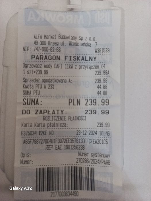 Ogrzewacz wody elektryczny