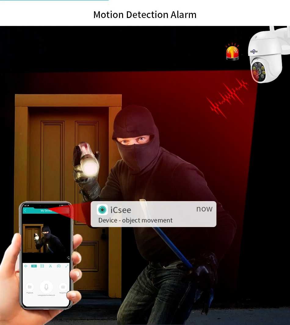 Câmara Vídeo Vigilância WIFI 3MP * Visão Noturna * APP * Rotação 355º