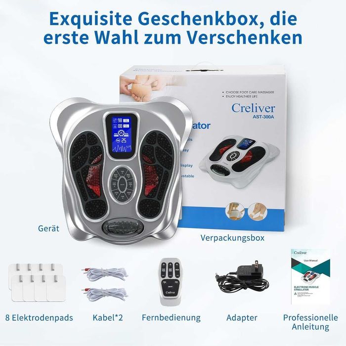 Creliver Medic Plus Stymulator Krążenia Krwi Masażer Stóp EMS (489b)
