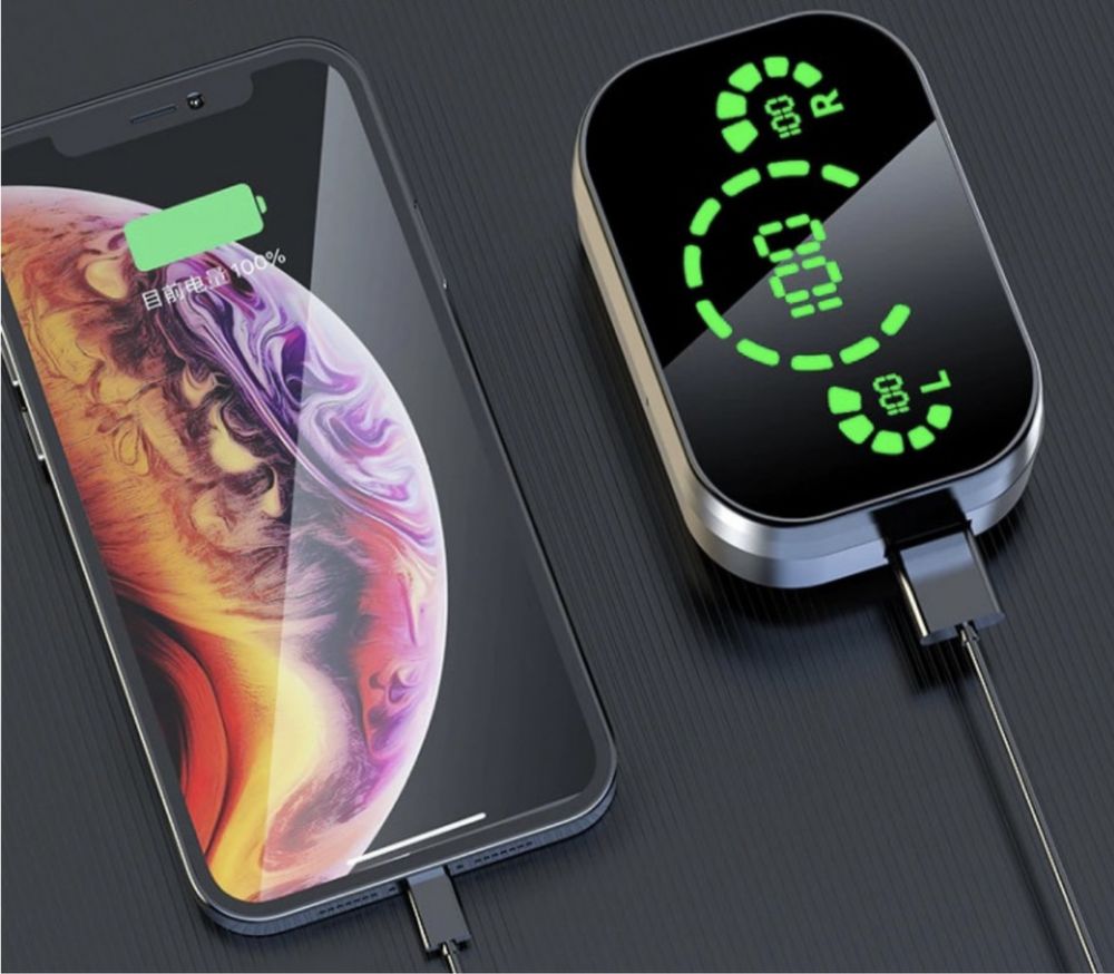 Навушники бездротові Bluetooth Air Music + Power Bank 95 black