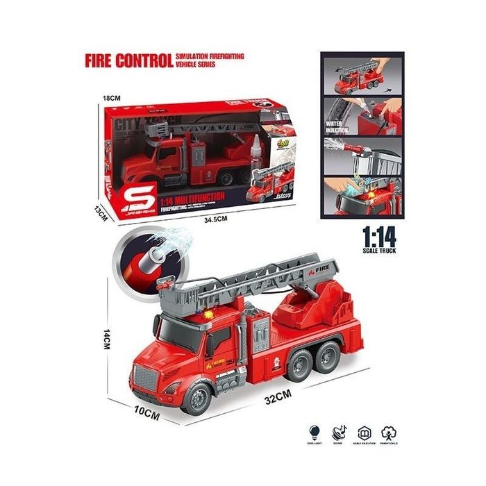 Пожежна машина бризкає водою 32 см,світло,звук.Пожежна автівка,пожарка