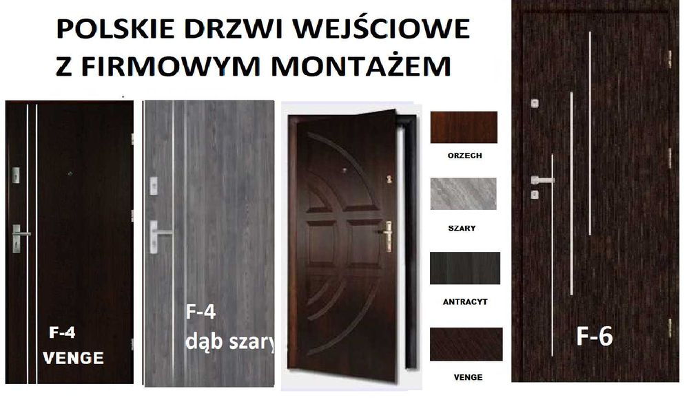 Drzwi zewnętrzne z montażem WEJŚCIOWE do mieszkania w bloku