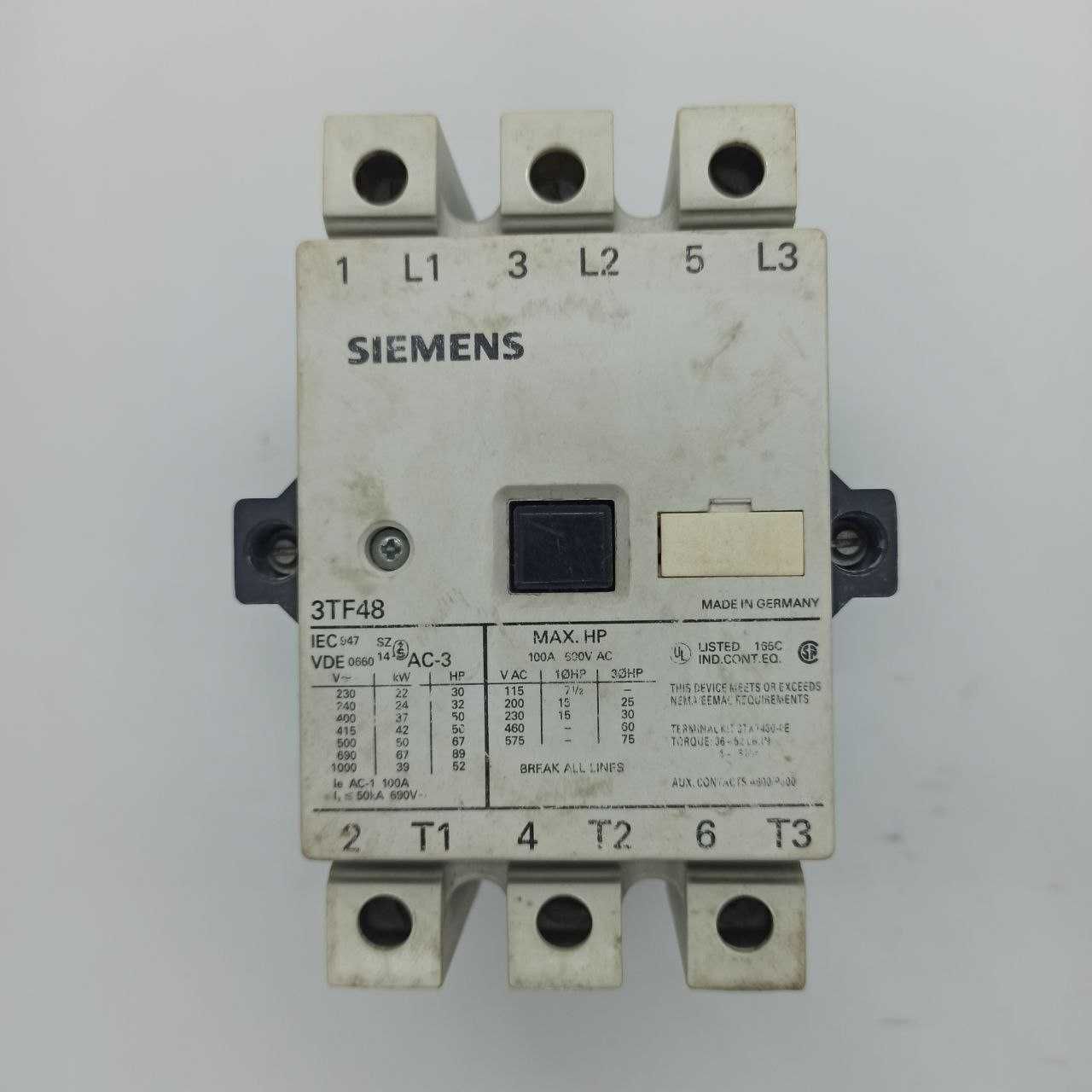 Контактор, Пускатель электромагнитный Siemens 3TF3010 9A 24V AC