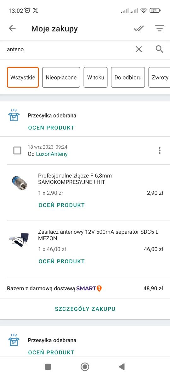 Zasilacz antenowy 12v DVB-T2 separator napięcia TELKOM TELMOR ZZA-7