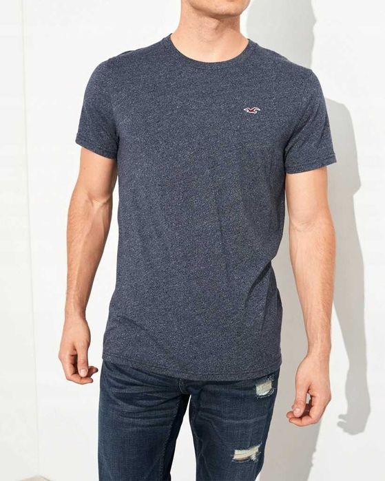 Koszulka T-shirt szary melanż Hollister by Abercrombie & Fitch