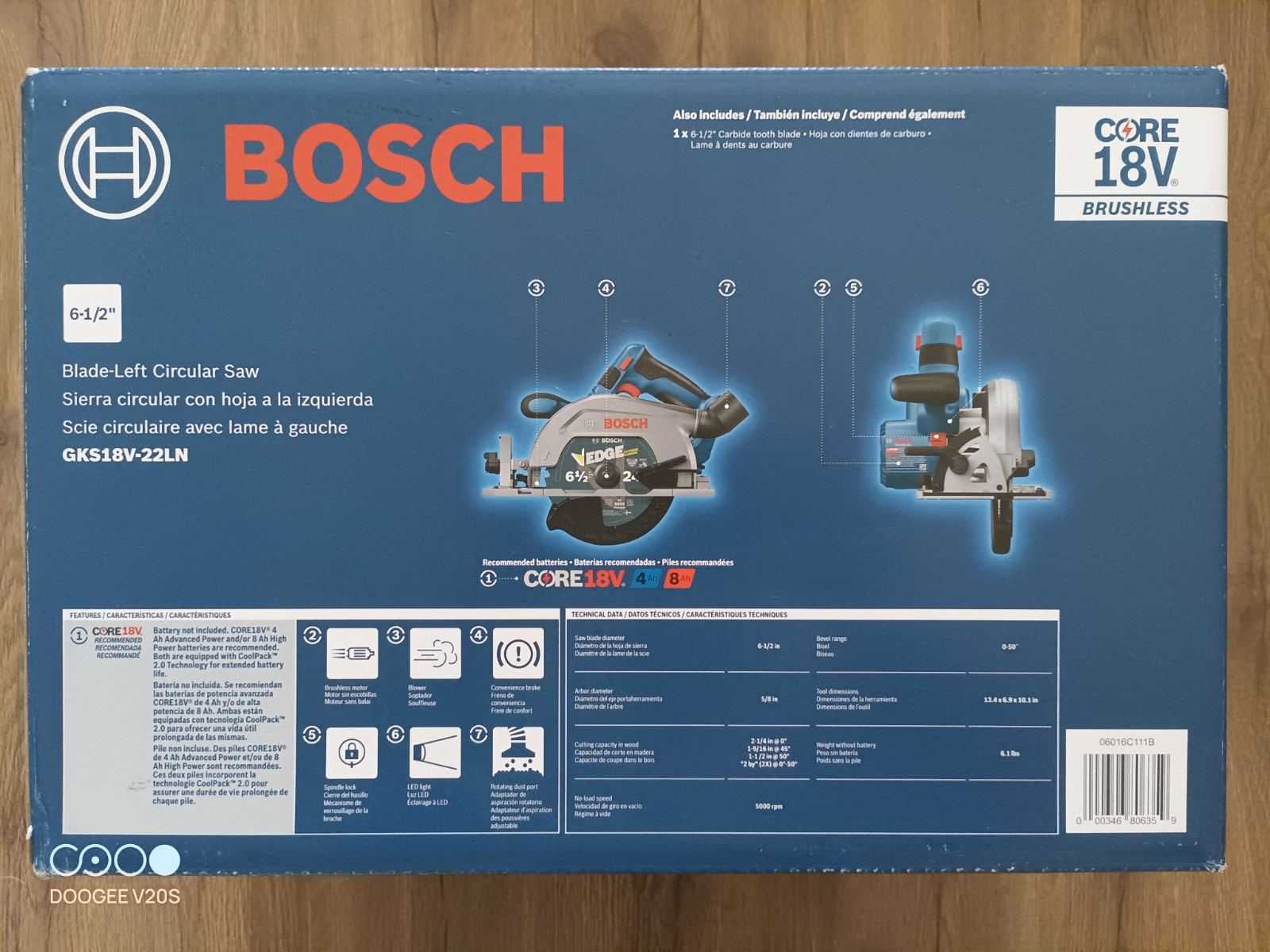 Bosch GKS18V-22LN 18V Brushless 6-1/2" Circular Saw
