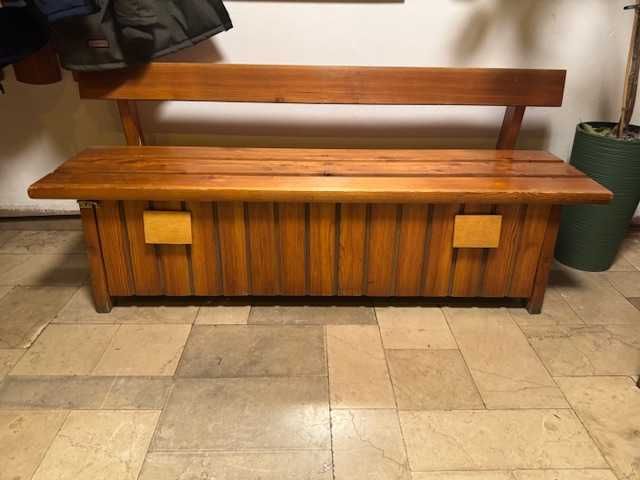 ława ławka drewniana lite drewno ze schowkiem