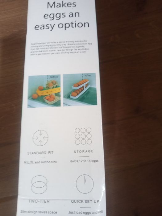 Stojak dyspenser organizer na jajka do lodówki