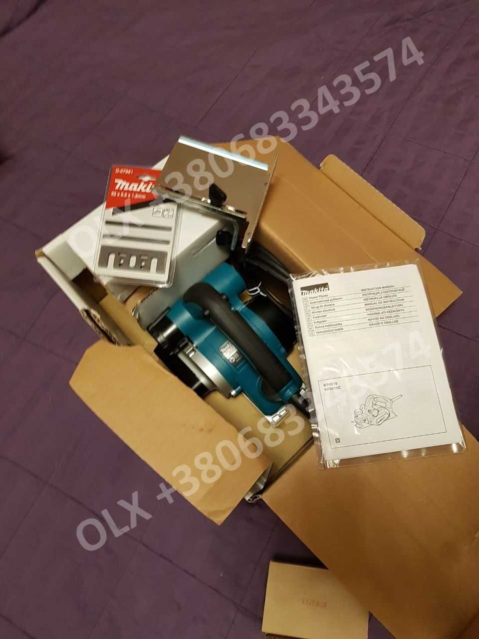 Рубанок Makita KP0810 (новый) + электролобзик (б/у) + комплект ножей