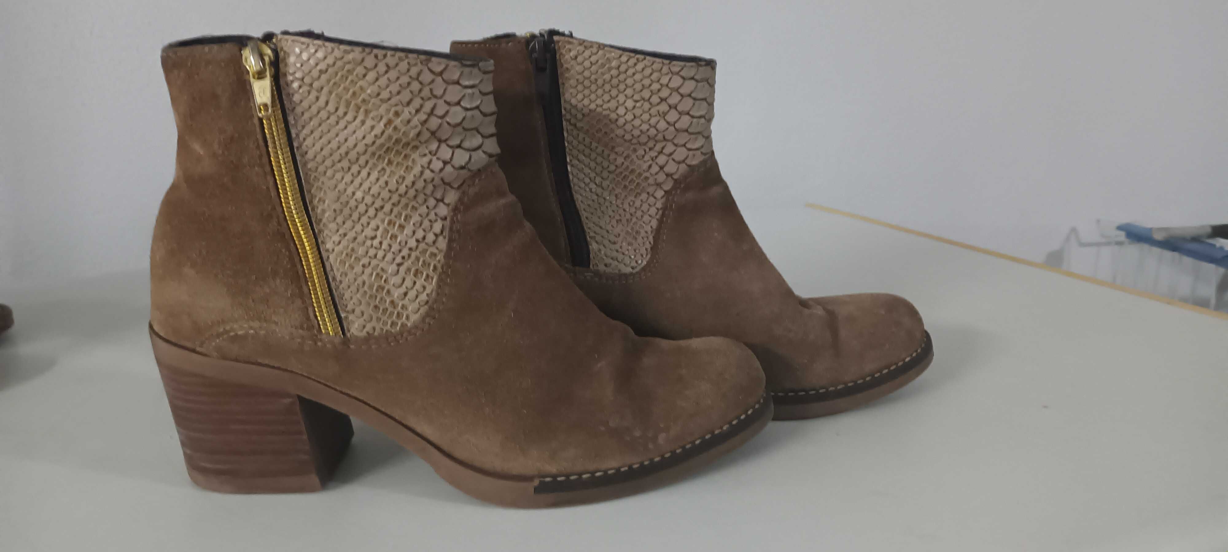 botas pele castanhas