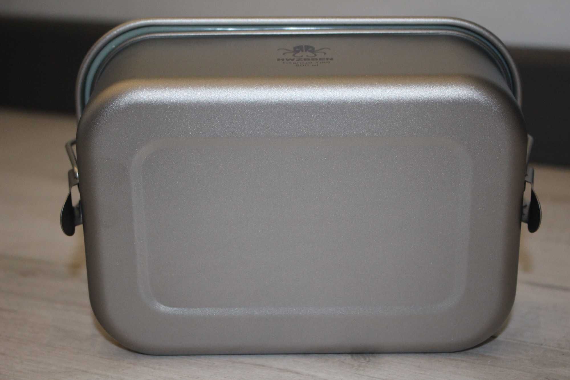 Титанова тарілка, миска з кришкою 800мл ланч бокс титановий lunch box.