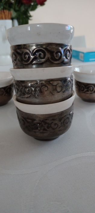 Piękne czareczki 6 szt platerowane