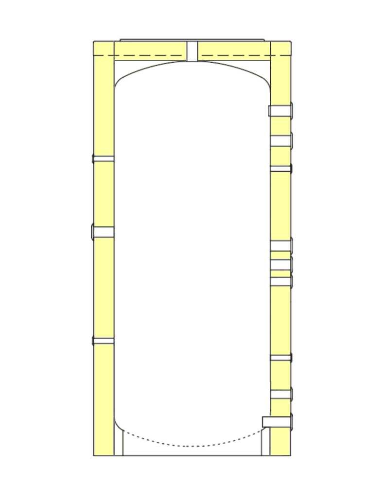 Bufor 1000 litrów - zbiornik akumulacji ciepła bez wężownic /ocieplony