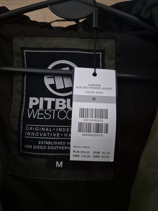 Kurtka Pitbull Cena rynkowa 369 zł Oliv Pikowana Puchowa
