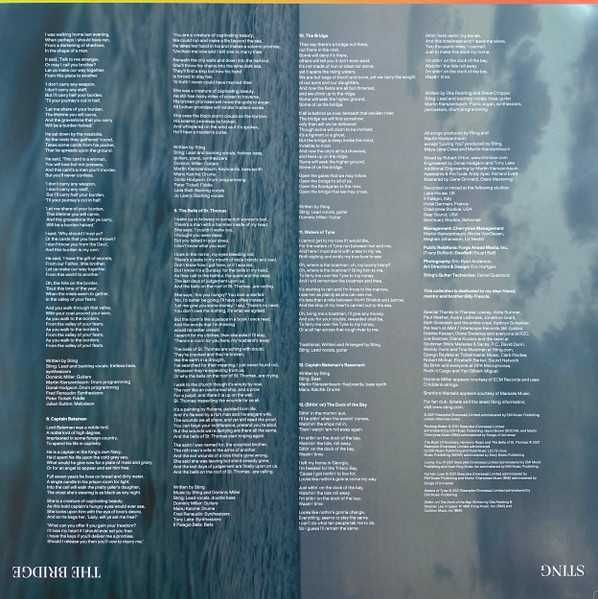 Винил новый Sting – "The Bridge" (180g.) 2021. Made in France.