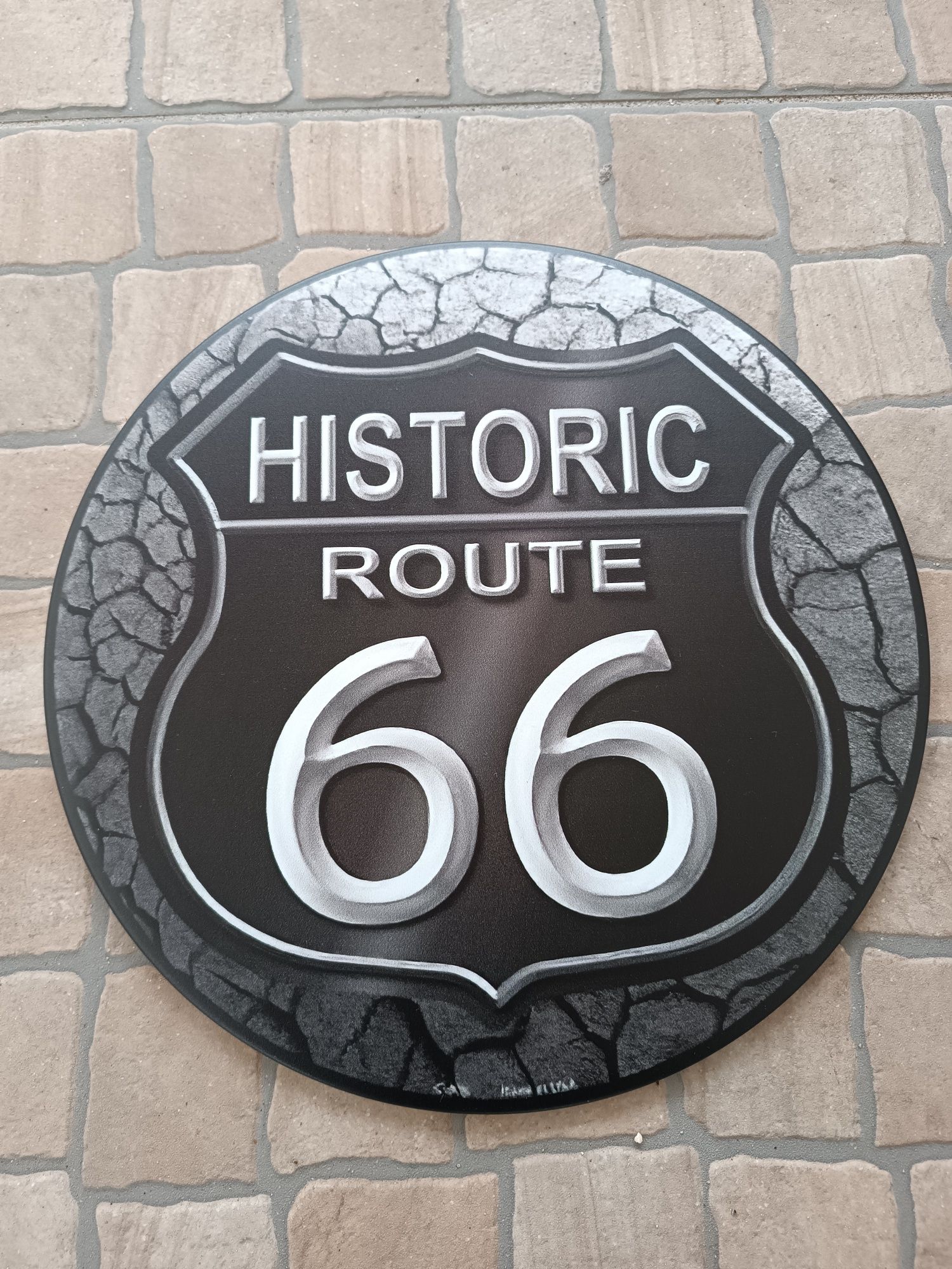 Placa em metal redonda 30cm de diâmetro