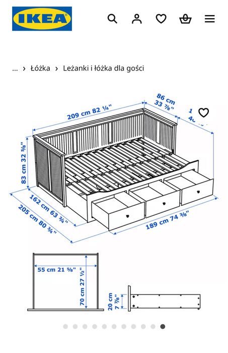 Łóżko Ikea Hemnes