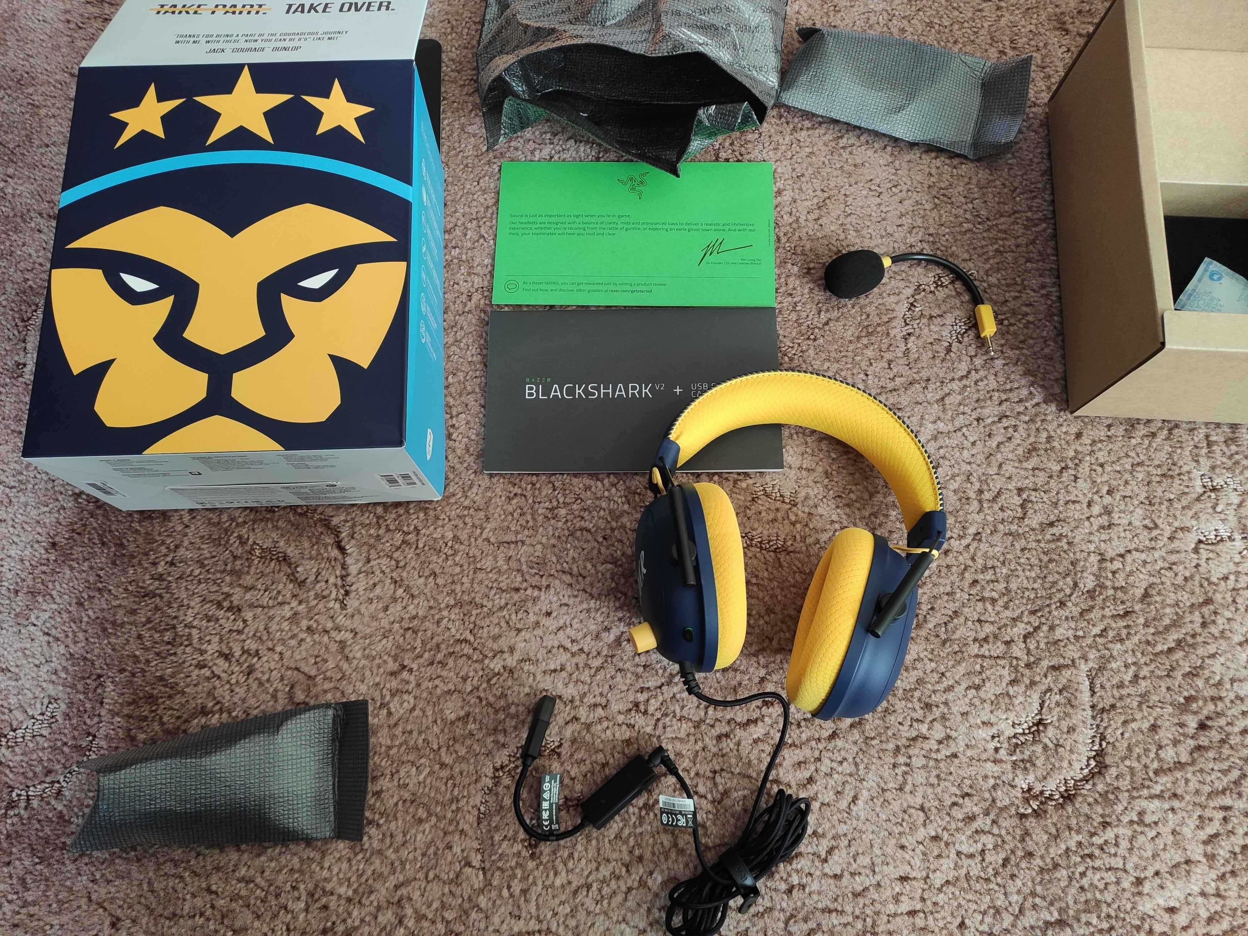 Ексклюзивні навушники Razer Blackshark V2 +USB Card CourageJD Edition