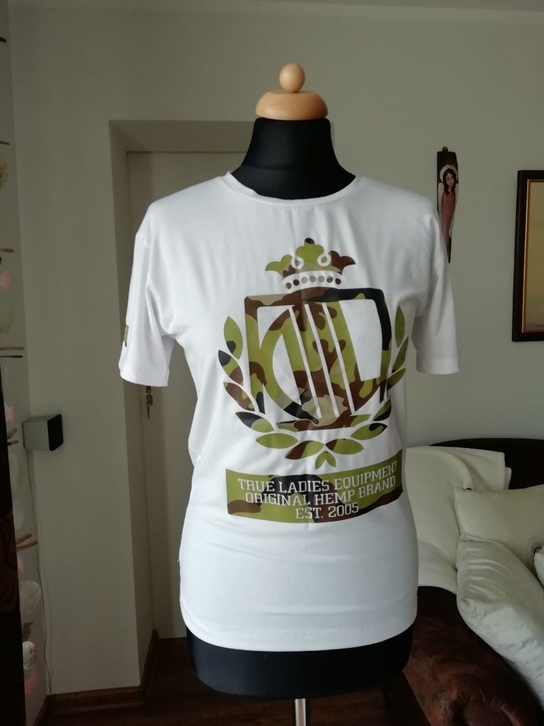 T-shirt bluzka Diil Lady Diil moro biała koszulka over size