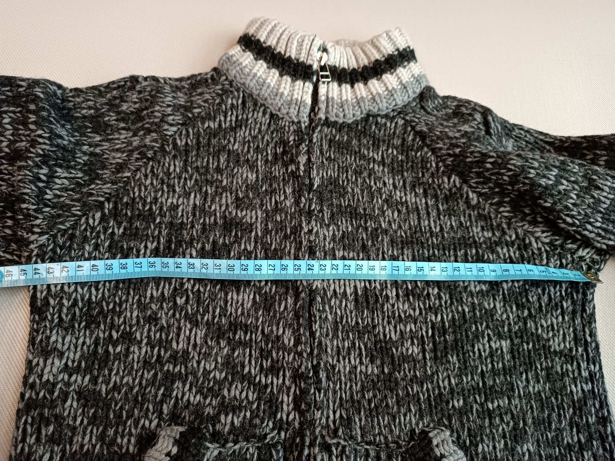 Jack & Jones sweter zasuwany 80% wełna jagnięca szary