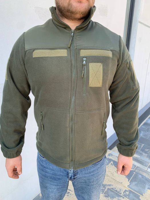 Флісова кофта оливка