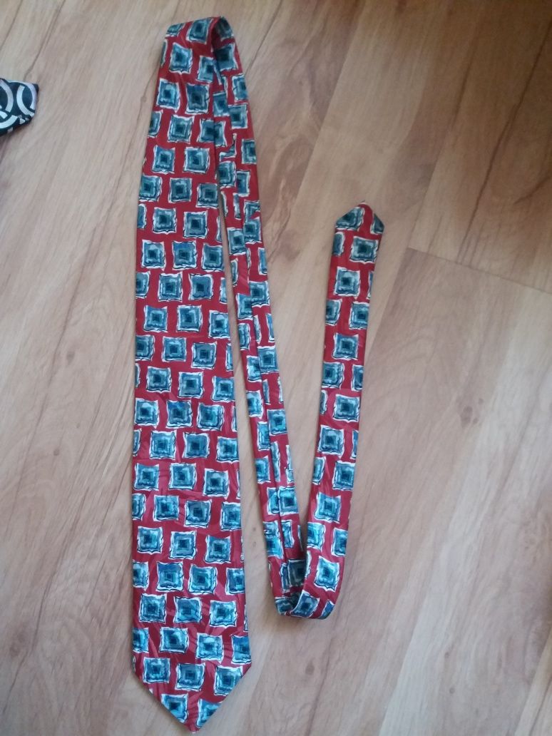 Krawat czerwono niebieski 140cm