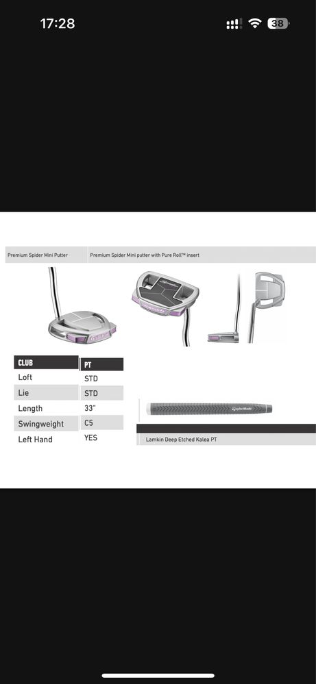 Putter Taylormade s p i d e r mini fioletowy junior