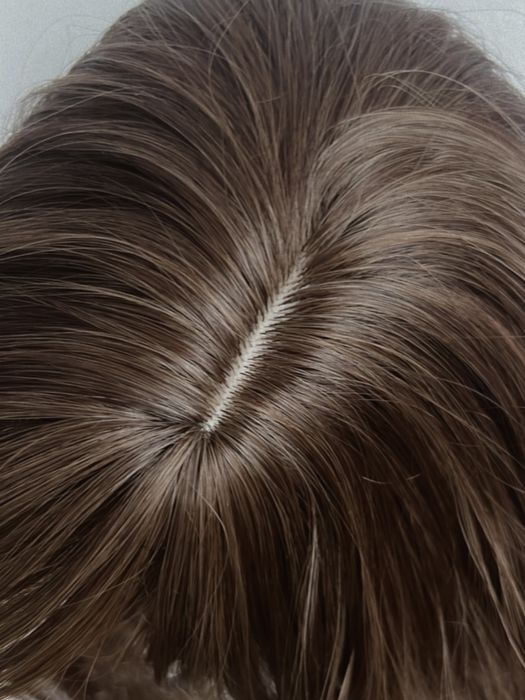 Peruka brąz fale loki grzywka falowane włosy średniej długości nowa