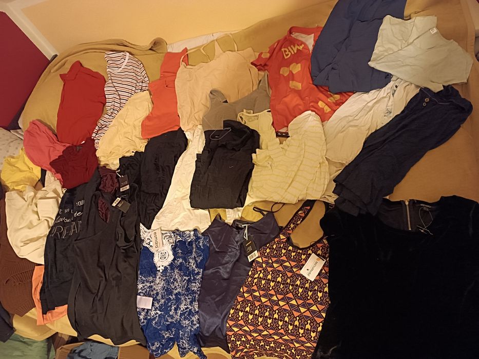 Karton duża paka ubrań damskich M/L