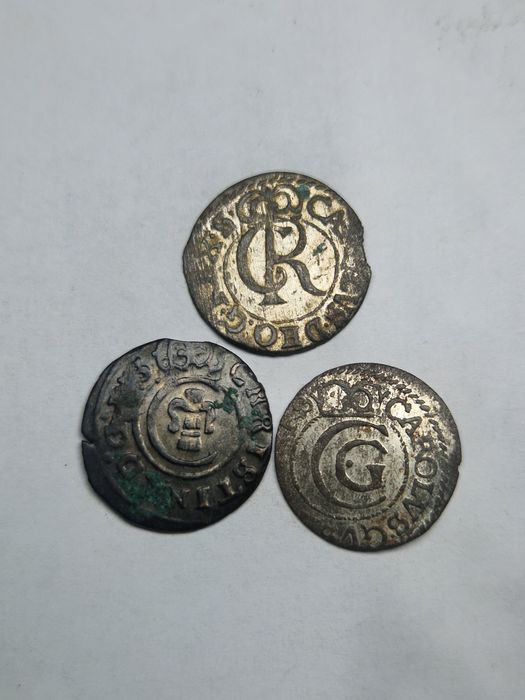 Zestaw monet szelagi okupacja Szwedzka