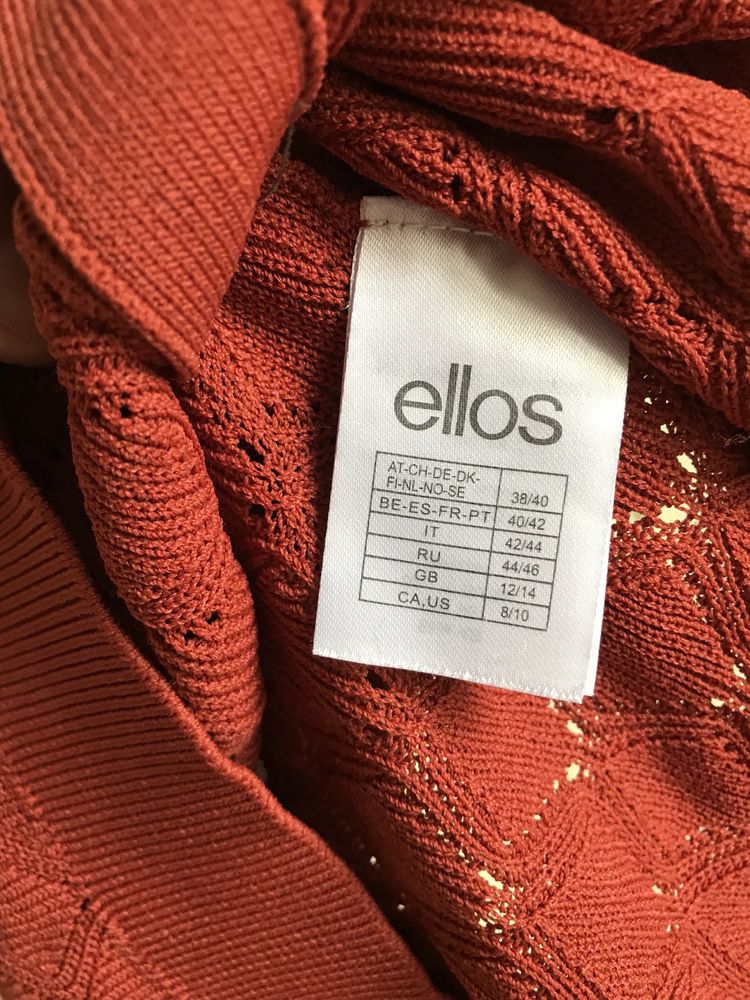 Ellos pomarańczowy cegłowy sweterek bluza z guzikami M/L