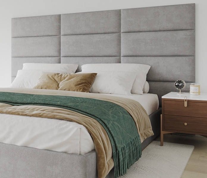 Самоклеюча м'яка стінова панель для ліжка 30см х 60см ВЕЛЮР