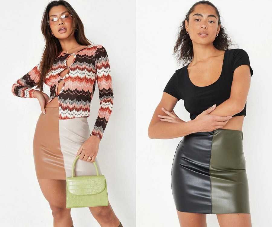 Шкіряна спідниця Missguided Юбка КОЖА Англія S-M кожаная Двухцветная