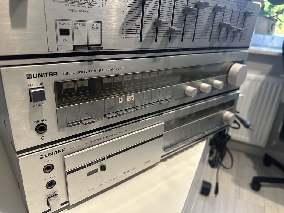 Wieża Unitra magnetofon MDS32 tuner AS632 korektor WS432 wzmacniacz