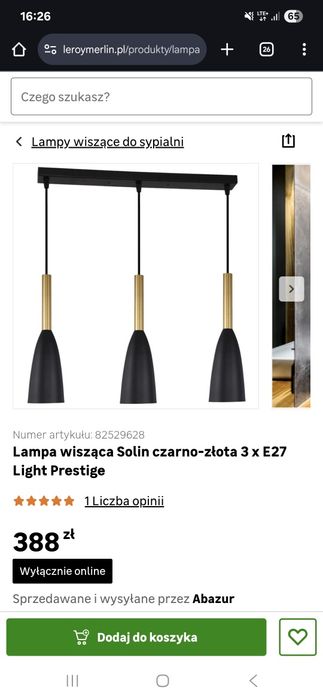 Lampa sufitowa wisząca