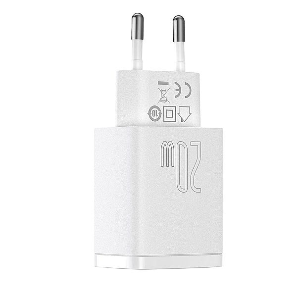 Szybka ładowarka sieciowa USB-A / USB-C Baseus Compact CCXJ-B02/20W 3A