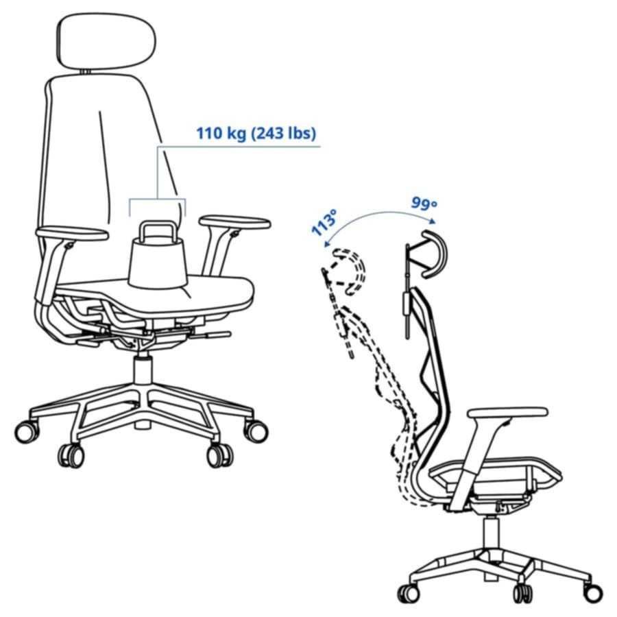 Fotel biurowy gamingowy IKEA STYRSPEL fioletowy