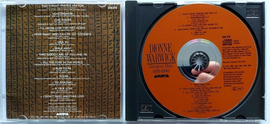 Dionne Warwick Greatest Hits 1989r