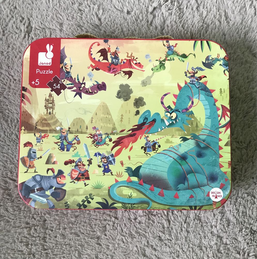 Puzzle w walizce smoki 54- elementy Janod