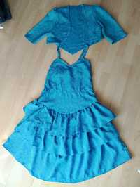 Vintage komplet sukienka i bolerko rozm XS, S