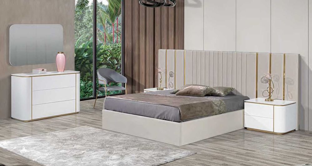 Cama estofada com colchão + estrado Fabricantes