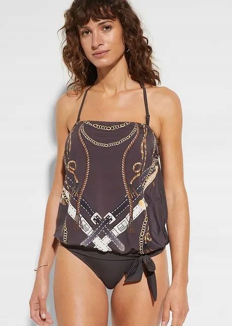 B.P.C tankini w eleganckie wzory brązowe oversize ^38