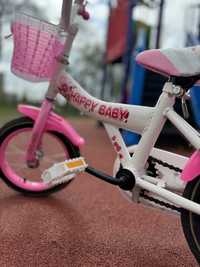 j.NOWY - SUPER CENA rower, rowerek dla dziewczynki 12” biało różowy