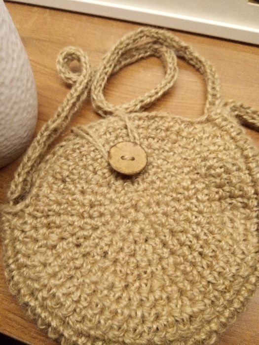 Torebka pleciona, ze sznurka, handmade, makrama