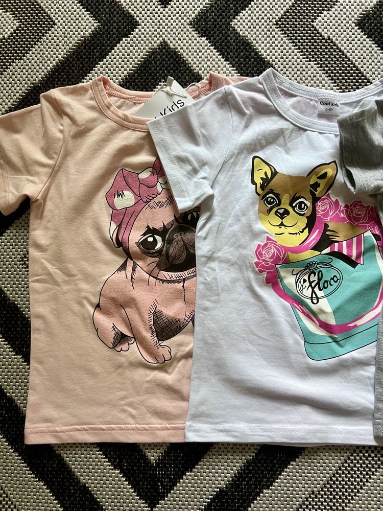 Комплект нових дитячих футболок на 110-116 см