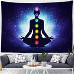 Makatka/gobelin/tkanina na ścianę "Blue Meditation", ok. 2m/1,5m, nowa