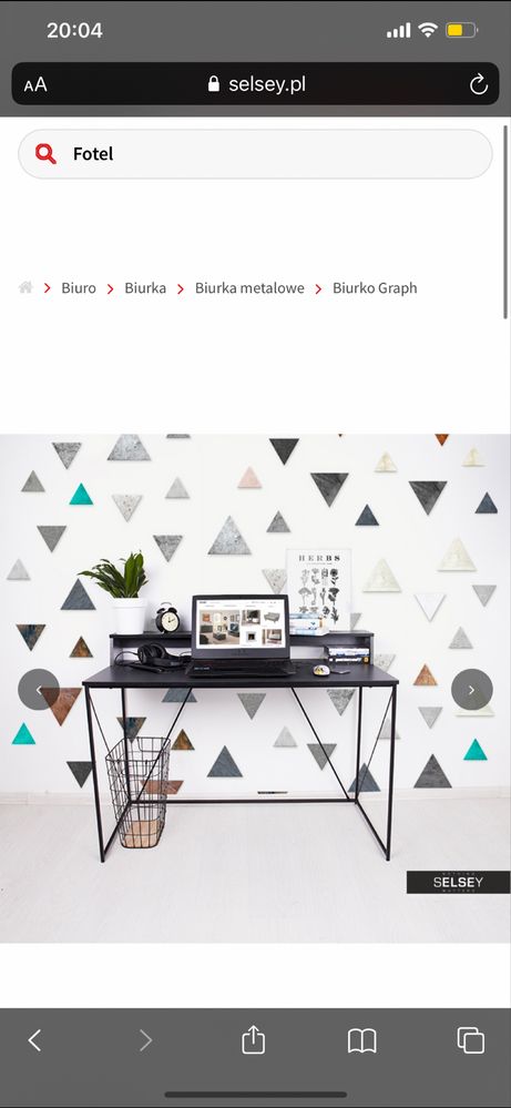 Biurko grafitowe szaro czarne loft